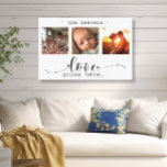 Hier wächst die moderne Liebe der Fotosammlungen Leinwanddruck<br><div class="desc">Diese atemberaubende Leinwand-Wandkunst zeigt eine schöne dreitufige Collage aus Foto, in der hochgeschätzte Erinnerungen ausgestellt sind, die mit der herzlichen Botschaft "Liebe wächst hier" verziert sind. Das elegante Schwarz-Weiß-Design, kombiniert mit exquisiter Schrift und Drucktypografie, schafft ein anspruchsvolles und dauerhaftes Stück, das jeden Innenstil ergänzt. Personalisieren Sie es mit Ihrem Familiennamen....</div>