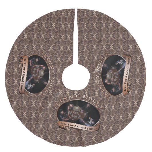 "Hier während einer guten Zeit" Baum-Rock Polyester Weihnachtsbaumdecke (Vorderseite)