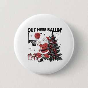 Hier wird Basketball Sport Xmas Weihnachten gespie Button