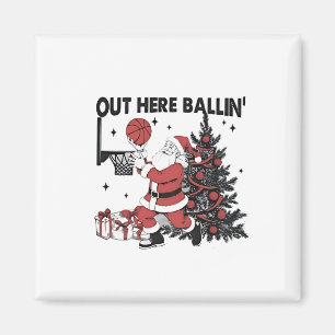 Hier wird Basketball Sport Xmas Weihnachten gespie Magnet