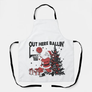 Hier wird Basketball Sport Xmas Weihnachten gespie Schürze