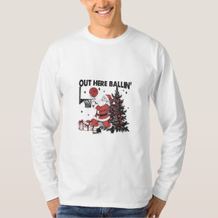 Hier wird Basketball Sport Xmas Weihnachten gespie T-Shirt