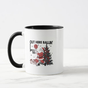 Hier wird Basketball Sport Xmas Weihnachten gespie Tasse