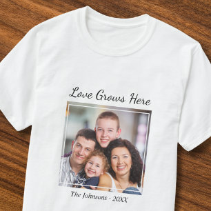 Hier wird die Liebe von benutzerdefinierten Foto-F T-Shirt