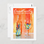 "Hier wird Kreativität serviert" Postkarte (Vorne/Hinten)