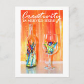 "Hier wird Kreativität serviert" Postkarte (Vorderseite)