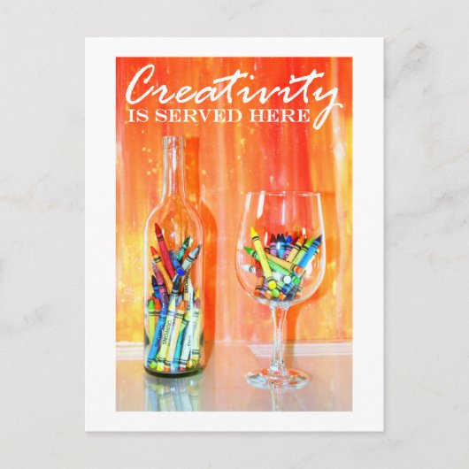 "Hier wird Kreativität serviert" Postkarte (Vorderseite)