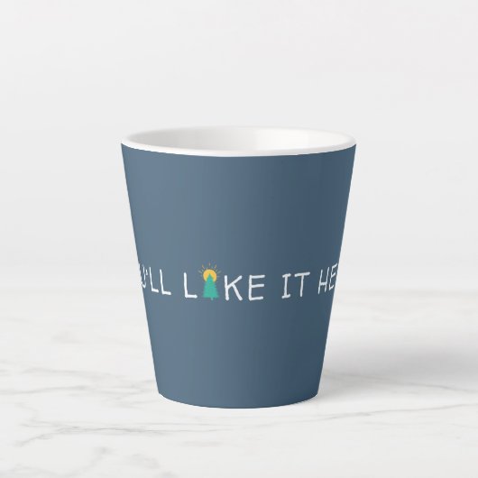 Hier wird's dir gefallen Zitat Milchtasse (Vorderseite)