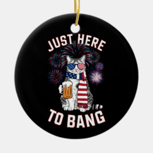 Hier zu Bang USA Flag Bierkatze Lover 4. Juli Keramik Ornament
