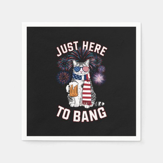 Hier zu Bang USA Flag Bierkatze Lover 4. Juli Serviette (Vorderseite)