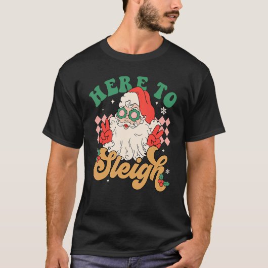 Hier zu Sleigh Cooler Santa Claus Retro Weihnachte T-Shirt (Vorderseite)
