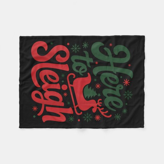 Hier zu Sleigh Funny Xmas Funny Slay Weihnachtspuf Fleecedecke (Vorderseite (Horizontal))