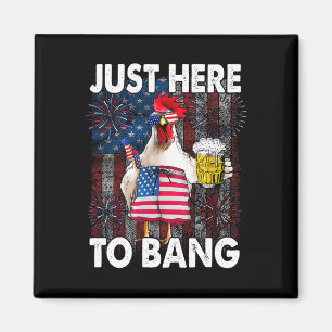 Hier zum Bang Hühnchen 4. Juli Flaggenfirack der U Magnet