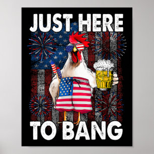 Hier zum Bang Hühnchen 4. Juli Flaggenfirack der U Poster