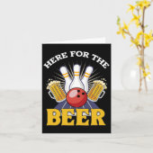 Hier zum Bier trinken Bowling Karte (Gelbe Blume)