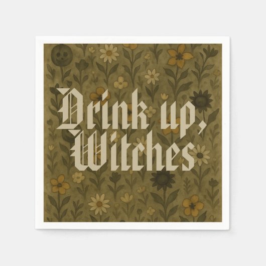 Hier zum "Boos" Drink, Hexen Serviette (Vorderseite)