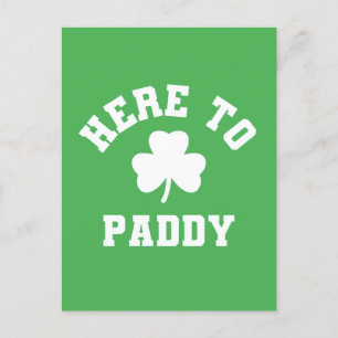 Hier zum Paddy Funny St Patrick's Day Kleeblatt Postkarte