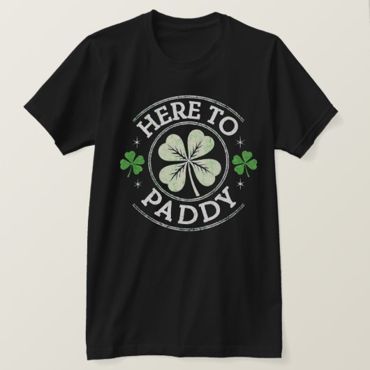 Hier zum Paddy Kleeblatts St Patrick's Day T-Shirt (Design vorne)