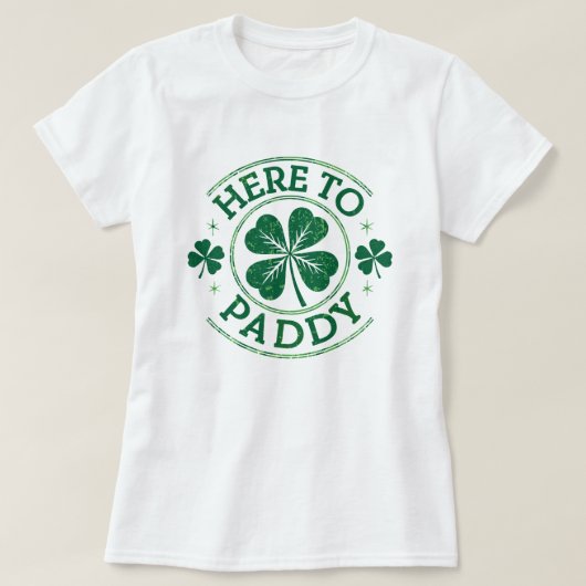 Hier zum Paddy Kleeblatts St Patrick's Day T-Shirt (Design vorne)