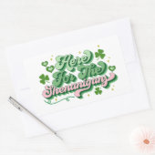 Hier zum Shenanigans St Patrick's Day Rechteckiger Aufkleber (Umschlag)