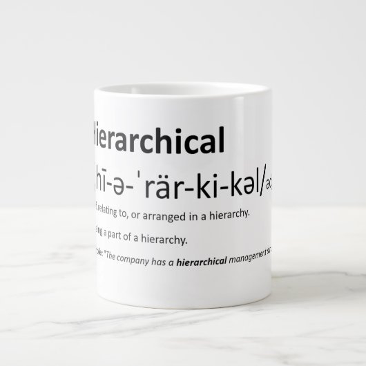 Hierarchisch - Aussprache-Assistent Jumbo-Tasse (Vorderseite)