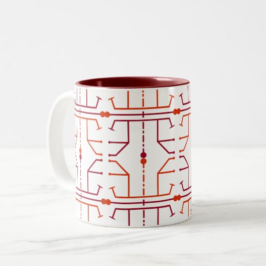 Hieroglyph Abstrakte Muster Tasse (Vorderseite Links)