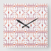 Hieroglyph Abstrakte Mustermaueruhr Quadratische Wanduhr (Vorderseite)