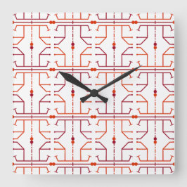 Hieroglyph Abstrakte Mustermaueruhr Quadratische Wanduhr