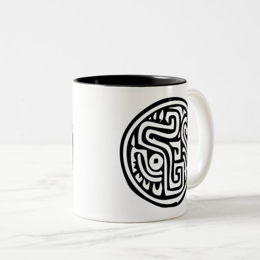 Hieroglyph (Maya) Zweifarbige Tasse (VorderseiteRechts)