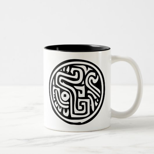 Hieroglyph (Maya) Zweifarbige Tasse (Rechts)