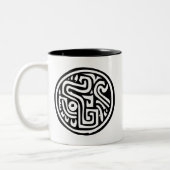 Hieroglyph (Maya) Zweifarbige Tasse (Links)