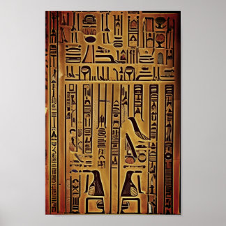 Hieroglyph-Wandplakat Poster