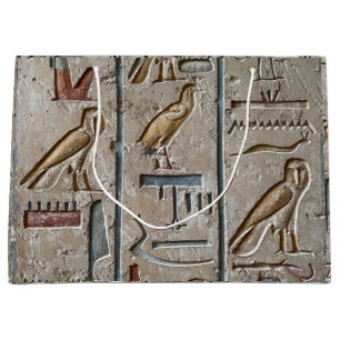 Hieroglyphe Altägypten Sprache Eingravierter Text Große Geschenktüte