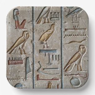 Hieroglyphe Altägypten Sprache Gravierter Text Pappteller