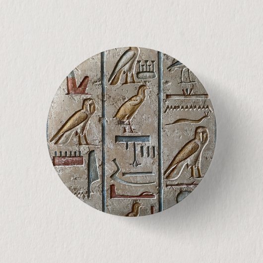Hieroglyphe Altägyptische Sprache Eingravierter Te Button (Vorderseite)