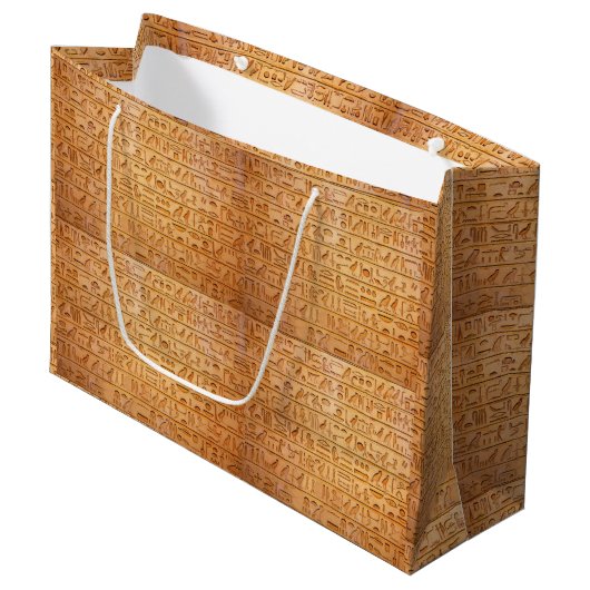 Hieroglyphe Altägyptische Sprache Eingravierter Te Große Geschenktüte (Vorderseite Schrägansicht)