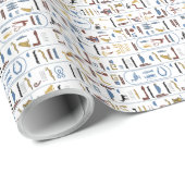 Hieroglyphen Altes Ägypten Nahtloses Muster Geschenkpapier (Rolleneckpunkt)