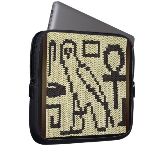 Hieroglyphen Artisan Crochet Print Electronics Bag Laptopschutzhülle (Vorne Rechts)