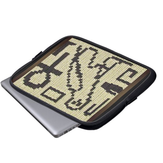 Hieroglyphen Artisan Crochet Print Electronics Bag Laptopschutzhülle (Vorne Knopf)