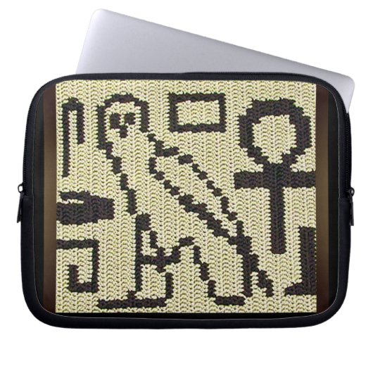 Hieroglyphen Artisan Crochet Print Electronics Bag Laptopschutzhülle (Vorderseite)