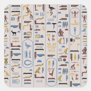 Hieroglyphen Ash Color Pharaoh Quadratischer Aufkleber