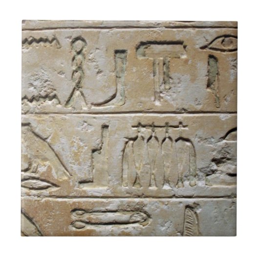 Hieroglyphen auf einer Steinwand Fliese (Vorderseite)