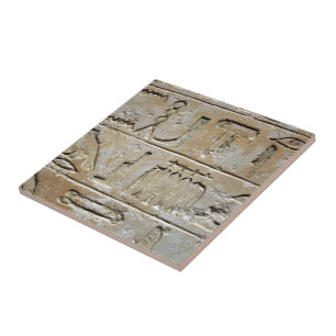 Hieroglyphen auf einer Steinwand Fliese