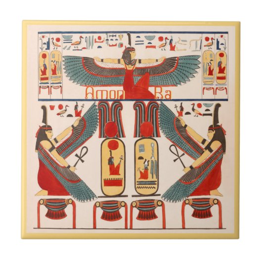 Hieroglyphen des ägyptischen Gottamon-Ra Fliese (Vorderseite)