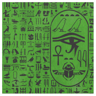 Hieroglyphen-Grün Stoff