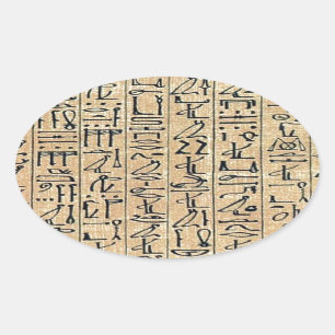 Hieroglyphen Hieroglifos Ovaler Aufkleber
