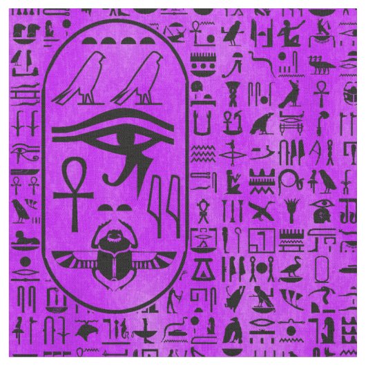 Hieroglyphen lila stoff (Nahaufnahme)