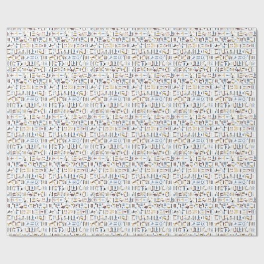 Hieroglyphen Nahtloses Muster Geschenkpapier (Flach)