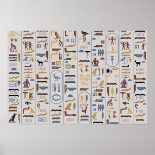 Hieroglyphen Pharaoh Asche Hintergrund Poster