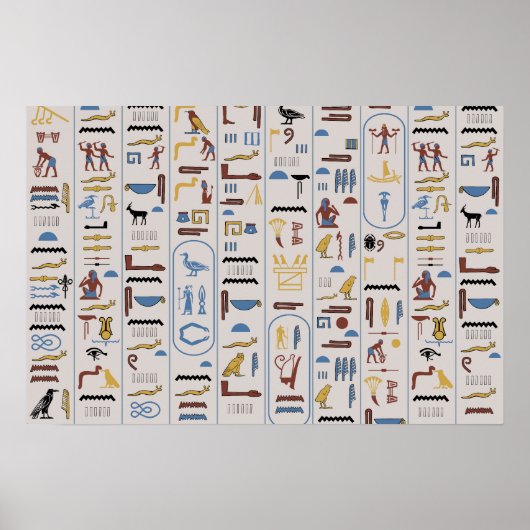 Hieroglyphen Pharaoh Asche Hintergrund Poster (Vorne)